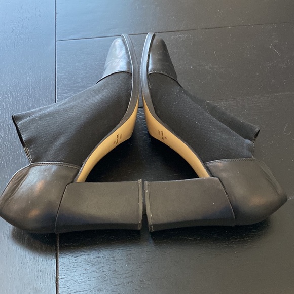 Apostrophe Black Leather and Fabric Heels. Size 10. 3.5” Block Heels - Picture 8 of 12